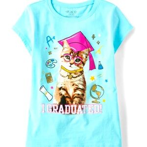NWT: Girls blue Graduated Graphic Tee- Blue Size XS (Size 4)
